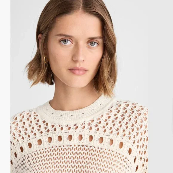 NWT Madewell XS Open-Stitch Cotton Pullover Sweater - Picture 5 of 14